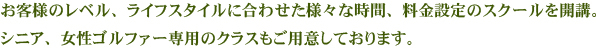 お客様に合わせたスクールを開講しております。